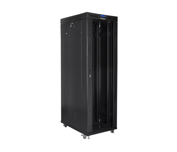 LANBERG Szafa instalacyjna rack stojąca 19 42U 800x1000 czarna, drzwi szklane LCD (Flat pack) FF01-8042-12BL - 1259209 - zdjęcie 2
